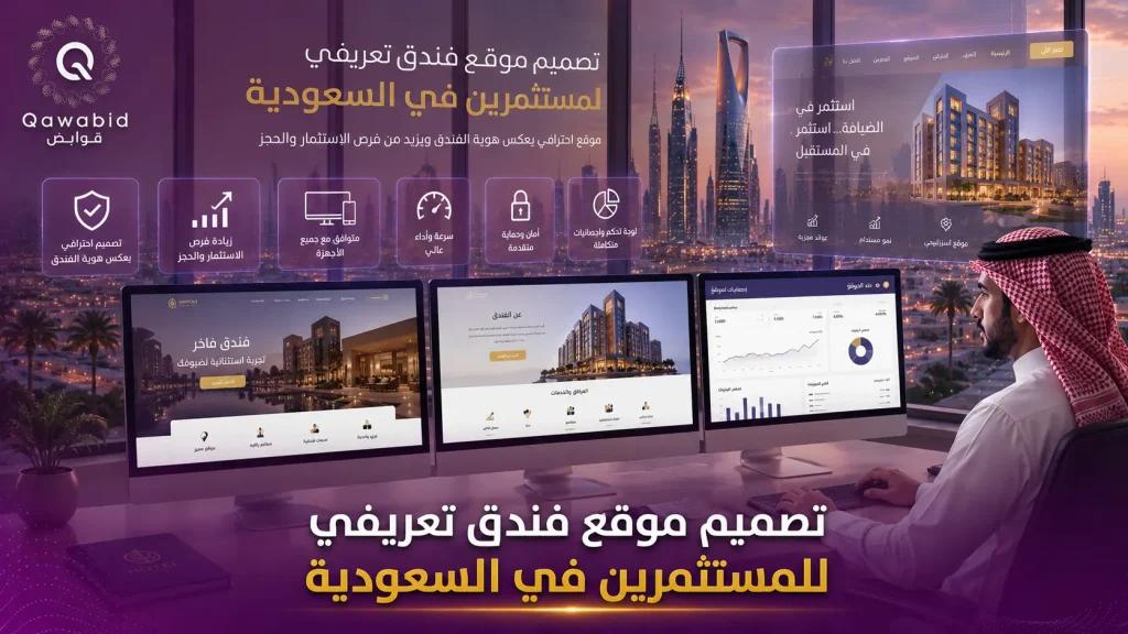 تصميم موقع فندق تعريفي للمستثمرين في السعودية
