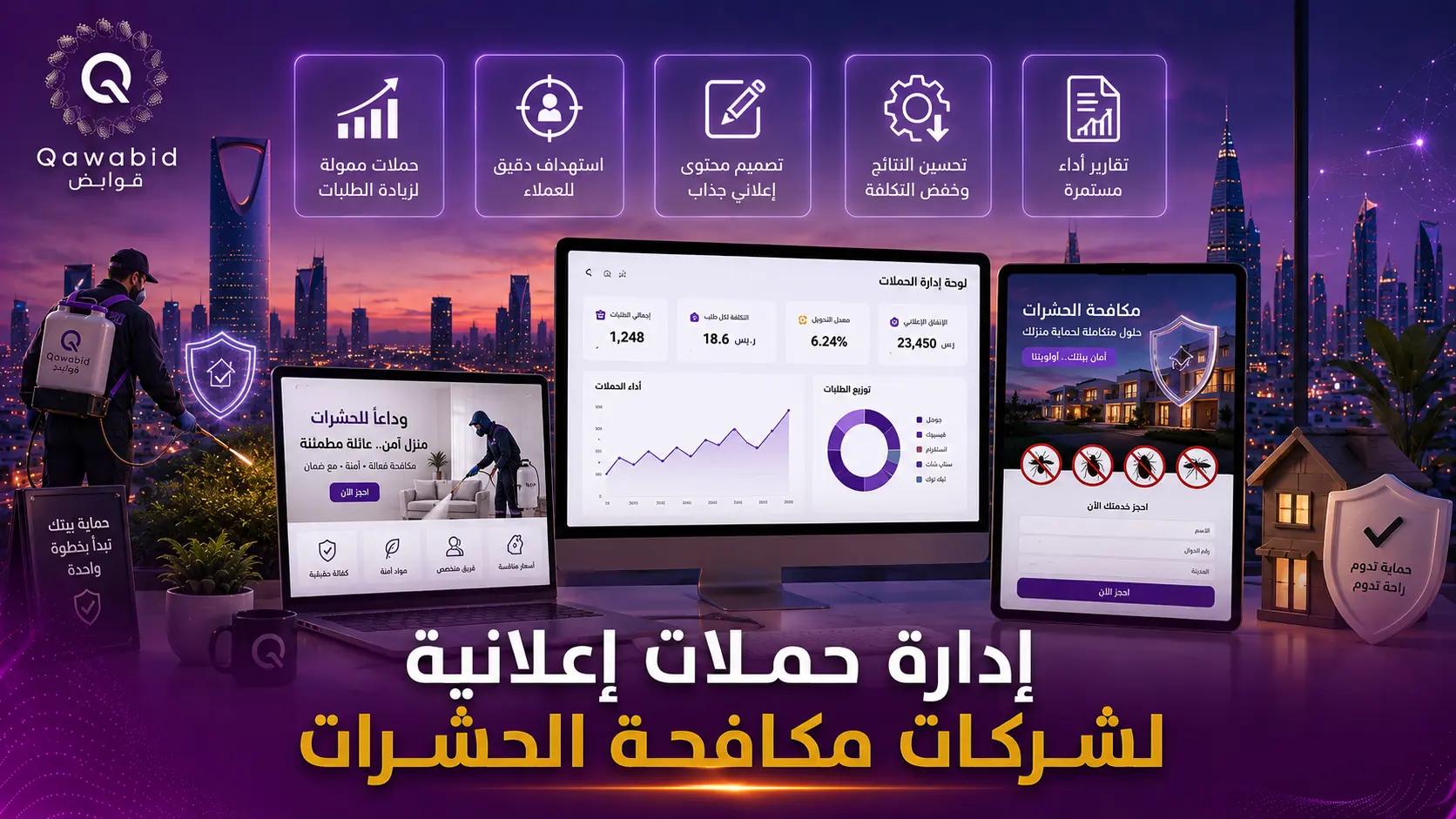 إدارة حملات إعلانية لشركات مكافحة الحشرات