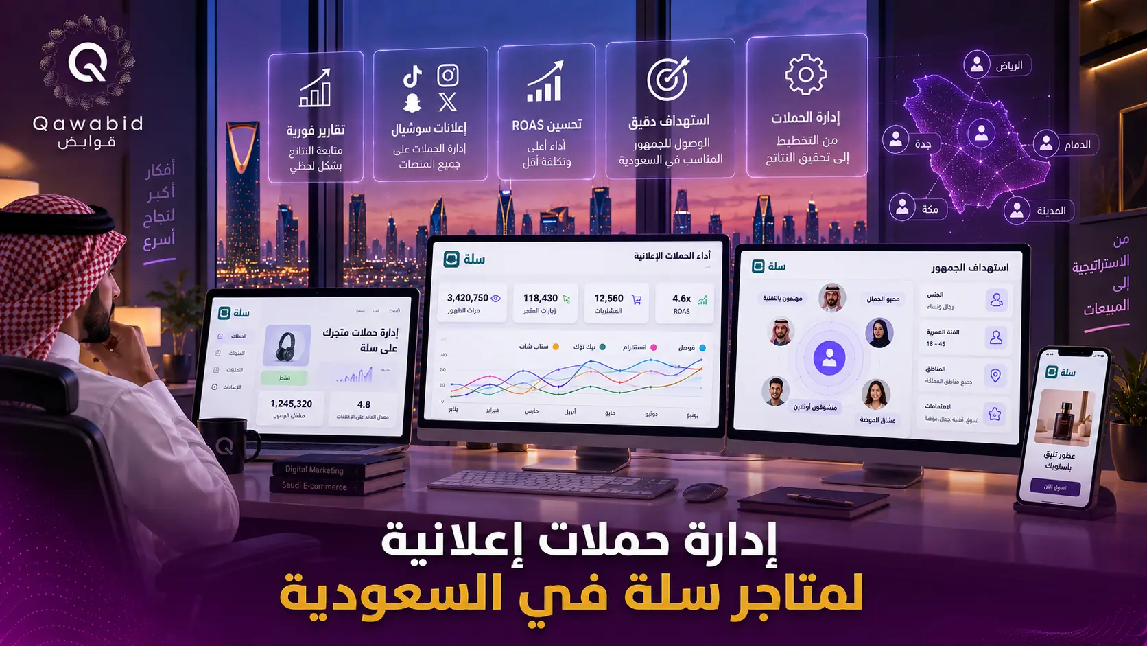 إدارة حملات إعلانية لمتاجر سلة في السعودية